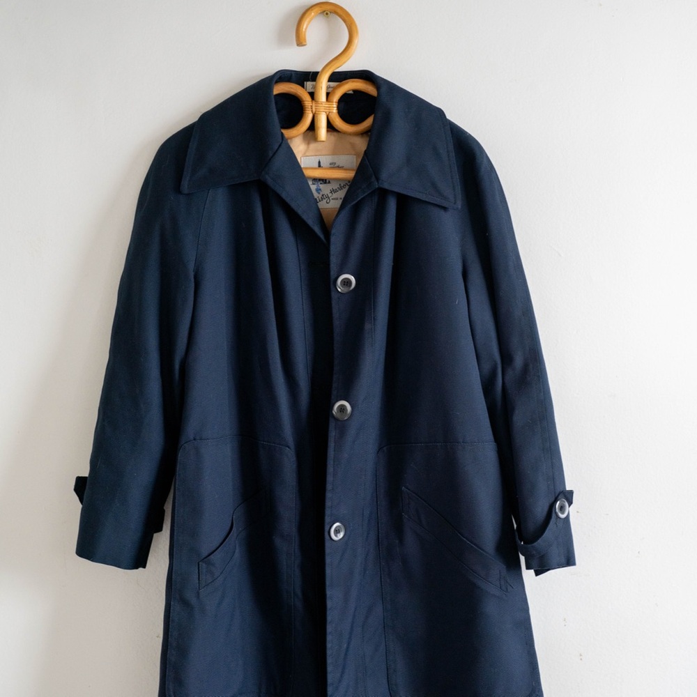 Vintage Misty Harbor Lined Navy Trench Coat